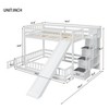 NicBex Twin Over Twin Bunk Bed with Safety Guardrail and Slide,Pine Solid Wooden Loft Bed with Storage Staircase,Bunk Beds for Bedroom,White - 3 of 4