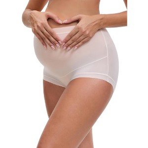 INSPIRE CHIC Women's Full Coverage Maternity Underwear Plus Size High Waisted Ice Silk Invisible Breathable Panties - 1 of 4