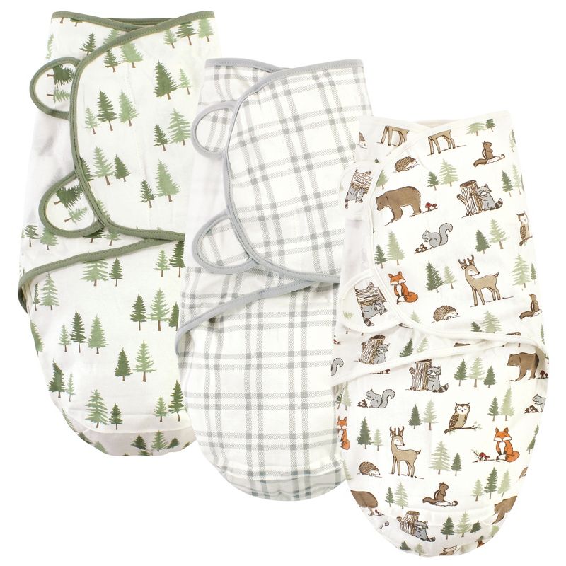 Hudson Baby Cotton Swaddle Wrap, Forest Animals, 0-3 Months, 1 of 6