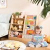 Infurnic Decorative Bookshelf for Kids Rooms 4 Tier Sling Bookcase Baby Toy Organizer Toddler Nursery Book Shelves, Brown, 35.4"x 15.7" x 31.5" - 3 of 4