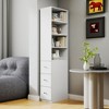TOAOTBNBO 4-Tier Standing Bookshelves with 3 Side Drawers, 70.87" H Narrow Wooden Bookcase Display Storage Book Shlef for Bedroom - 4 of 4