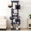 Heynemo 73" Multi-Level Cat Tree Tower for Large Cats with Scratching Posts, Condos, Perch, Hammocks & Toys, Large Cat Jungle Gym for Cats, Grey - 2 of 4