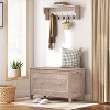 Toy Box, Retro Wooden Look Storage Chest with Safety Hinge, Entryway Storage Bench Supports 220 lb - 3 of 4