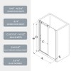NicBex Shower Door 56-60" Wx74"H Sliding Shower Door with 5/16" (8mm) Tempered Glass with Reversible Installation - 3 of 4