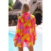 Moda Minx Chasing Sunsets 'Golden Hour' Day-Glo Tie Dye Chiffon Beach Shirt - 2 of 4