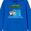Dexter's Laboratory Dexter With Clipboard Long Sleeve Royal Blue Adult Hooded Sweatshirt - 2 of 3