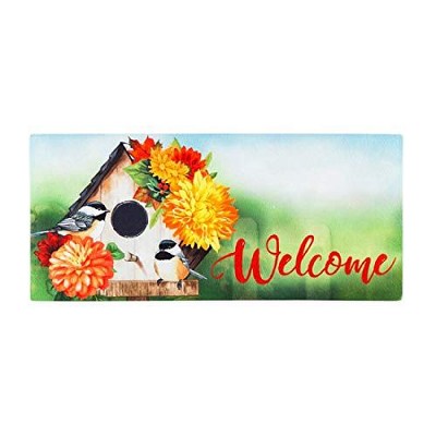 Black and Beige Rubber Outdoor Seasonal Doormat Set