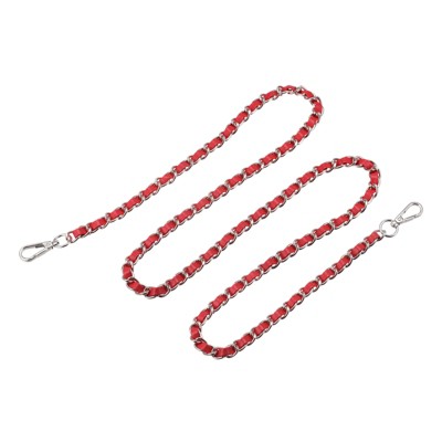 red, silver tone
