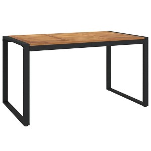 vidaXL Garden Table Natural wood and black - 1 of 4