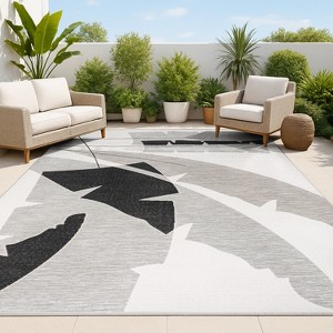 JONATHAN Y Shelby Coastal Vintage Abstract Palm Leaf Indoor/Outdoor Area Rug - 1 of 4