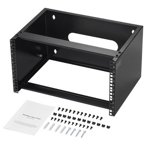 VEVOR 6U Wall Mount Network Rack, 14 in/355.6 mm Depth, 50 lbs/22.68 kg Max Weight Capacity Wall Mount Server Rack with Cage Nuts - 1 of 4