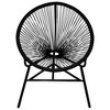 vidaXL Black Patio Moon Chair - Poly Rattan Material, Weather-Resistant and Durable - 2 of 4
