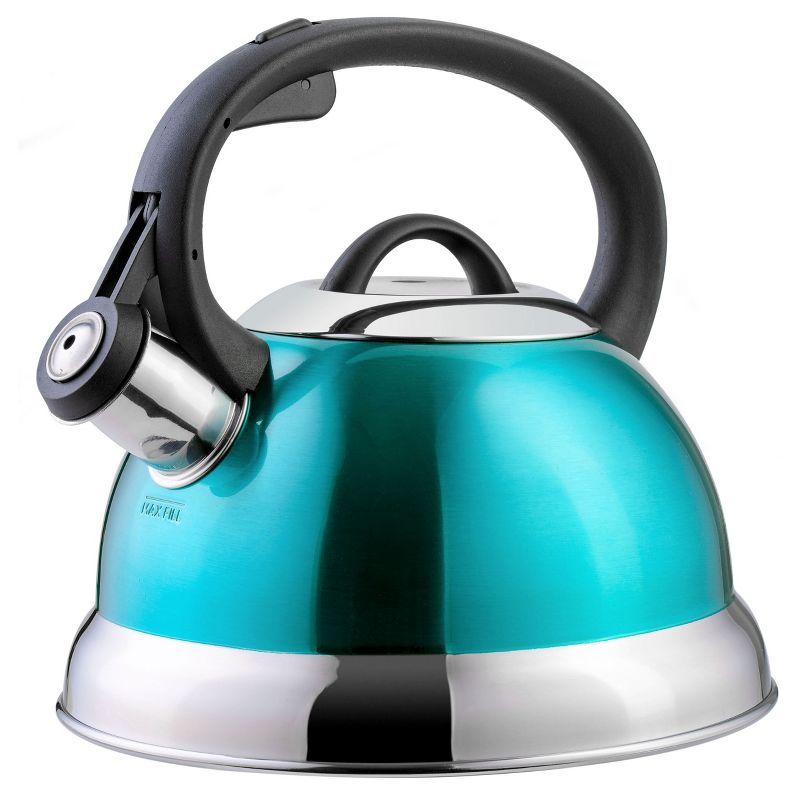 Mr. Coffee Flintshire 1.75 Quart Whistling Stovetop Tea Kettle in Turquoise, 1 of 9