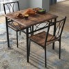 3-Piece Dining Table Set for 2 – Industrial Kitchen Table & 2 Chairs with Metal Frame, Space-Saving - 4 of 4