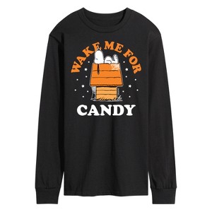 Men's - Peanuts - Wake Me For Candy Long Sleeve Graphic T-Shirt - 1 of 4