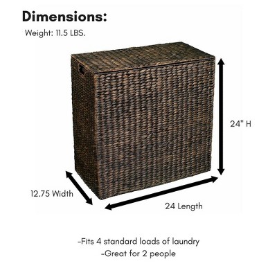 Birdrock Home Double Laundry Hamper With Lid And Divided Interior Target