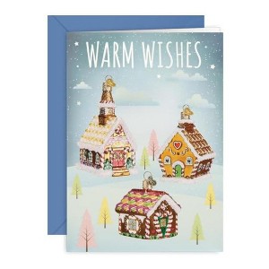 Old World Christmas Ornament Christmas Card, Gingerbread Houses, 7" x 5" - 1 of 4