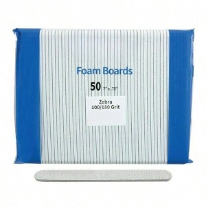 Zebra Foam Board, 100/180 Grit, Double - Sided Nail File, 7x 0.75, 50 - Count - 1 of 4
