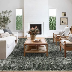 Washable Vintage Boho Area Rug for Living Room Distressed Large Oriental Accent Soft Rug Non-Slip Throw Carpet for Kitchen Office Living Room - 1 of 4