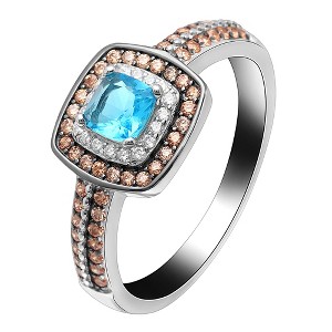 Coco Engagement Ring Women Chocolate Blue Sterling Silver Ginger Lyne Collection - 1 of 4