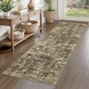 Vintage Distressed Floral Print Area Rugs for Living Room Bedroom, Washable Soft Retro Accent Floor Carpet, Non Slip Throw Mat - 4 of 4