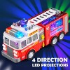 Joyfy Fire Truck Toy, Bump and Go Fire Engine Trucks with LED Projections & Sirens, Boys & Girls Firetruck for Toddler Kids Birthday 2 3 4 5 6 Ages - 4 of 4