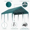Carport Heavy Duty Car Canopy UV Resistant Waterproof Portable Garage for Car, Boat, Party, Storage Shed - 3 of 4