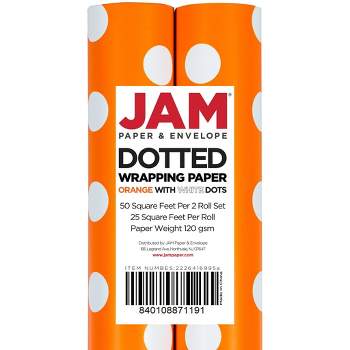 JAM PAPER Black Matte Gift Wrapping Paper Rolls - 2 packs of 25 Sq. Ft.
