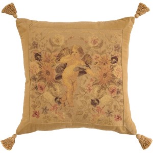 Mina Victory Vintage Angel 24" x 24" Beige Indoor Throw Pillow - 1 of 4
