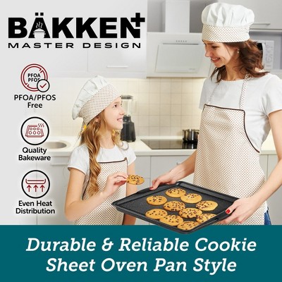 BAKKEN 18-Piece Nonstick Gray Marble Carbon Steel Bakeware Set with Silicone Handles