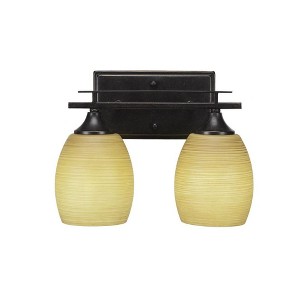 Toltec Lighting Uptowne 2 - Light Vanity in  Dark Granite with 5" Cayenne Linen Shade - 1 of 1