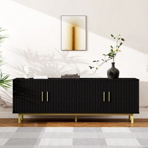 Dyonery 70" Fluted TV Stand with Storage for Living Room, Entertainment Center for TV Up to 80 Inch, Adjustable Shelf - 1 of 4