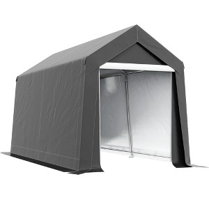 Outsunny 7' x 12' Outdoor Shed, Waterproof and Heavy Duty Portable Shed for Bike, Motorcycle Garden Tools - 1 of 4