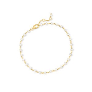 Ross-Simons 3.5-4mm Cultured Pearl Anklet in 18kt Gold Over Sterling Size 9 - 1 of 4