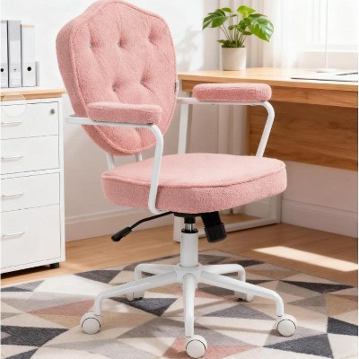 Okak Modern Adjustable Swivel Office Chair with Armrests & Wheels,Plush Comfort Task Chair for Home Office,Living Room