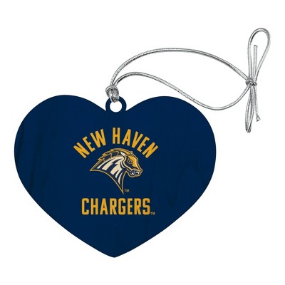 New Haven Charger Heart Love Wood Christmas Tree Holiday Ornament