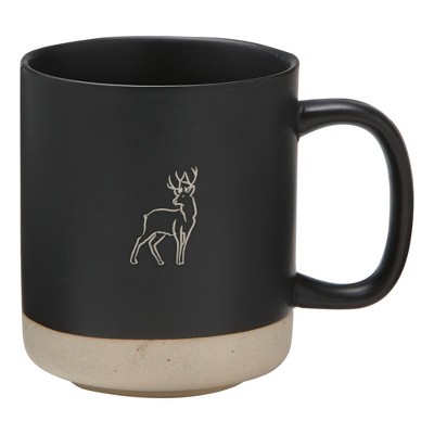 WHITETAIL DEER BLACK 20oz COFFEE MUG