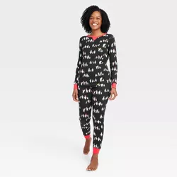 Women's Holiday Penguins Print Matching Family Pajama Set - Wondershop™ Black
