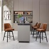 Swivel Bar Stools Set of 2, 30" Height Upholstered Barstools with Sturdy Metal Base and Comfortable Seat, Counter Height Bar Stools with Back - 4 of 4