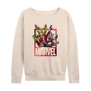 Women's - Marvel - Guardians of the Galaxy Lightweight French Terry Wide Neck Long Sleeve Shirt - 1 of 4