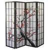 SpassWay 70"H Artisan Woven Wood Folding Screen Multi Panel Room Divider for Natural Privacy and Organic Style in Black - 2 of 4