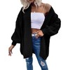 Imily Bela Womens Oversized Open Front Cable Knit Cardigan Sweaters Lantern Long Sleeve Chunky Outwear Coats - 4 of 4