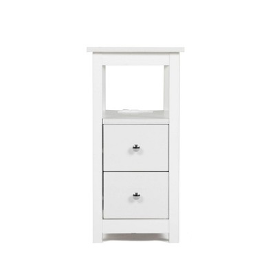 FURNIinspire Utility Storage Cabinets Contemporary Robust Wooden Build for Living Area, White, 11.75"*23.75"*24"
