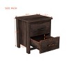 Rustic 2-Drawer Wooden Nightstand with Large Storage and MDF Construction for Farmhouse Bedroom Decor-Cuddlewood - 4 of 4