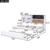 PAGED Twin Size Daybed Modern Wooden Bed Frame with Trundle, Shelves, Cork Board, Blackboard and Ports for Bedroom - 4 of 4