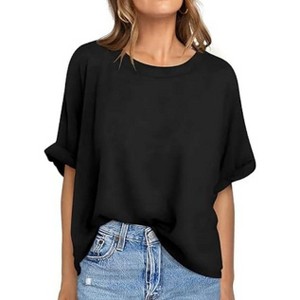 Zeagoo Women Oversized T-Shirt Summer Casual Short Sleeve Loose Tee Tops - 1 of 4