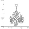 Black Bow Jewelry 14k White Gold Trinity Clover Pendant, 20mm (3/4 inch) - 4 of 4
