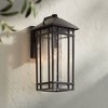 Kathy Ireland Art Deco Outdoor Wall Light Fixture Rubbed Bronze 16 1/2" High Seedy Glass Panels for Exterior House Porch Patio - 2 of 4