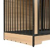 Kumasinova 74.8" XL Large Dog Crate Furniture,Dog Cage with Two Rooms,Dog Kennel Indoor for Multiple Dogs,Dog Crates with Divider&Trays,Black+Natural - 3 of 4