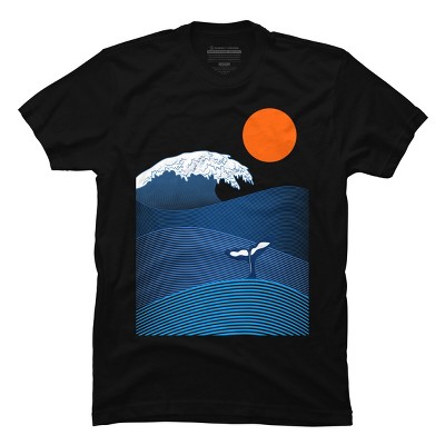 Men's Design By Humans Whale on the Wave By DancingColors T-Shirt